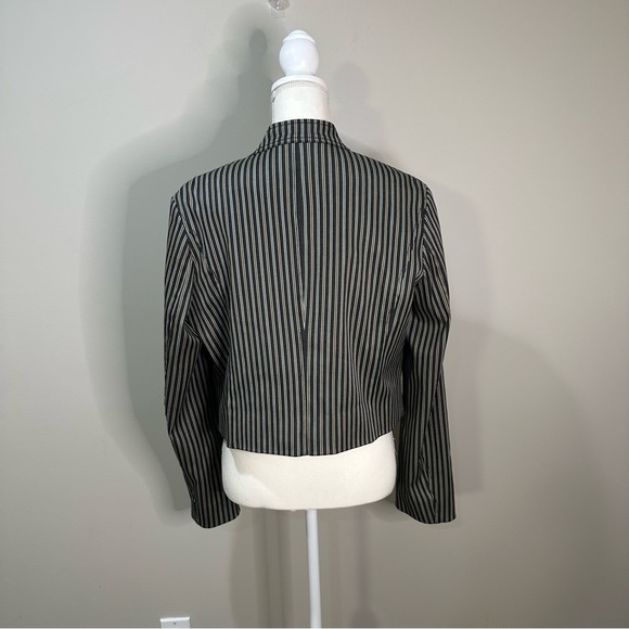 Issac Mizrahi Black Striped Lined Motor Jacket / Blazer - Picture 10 of 11